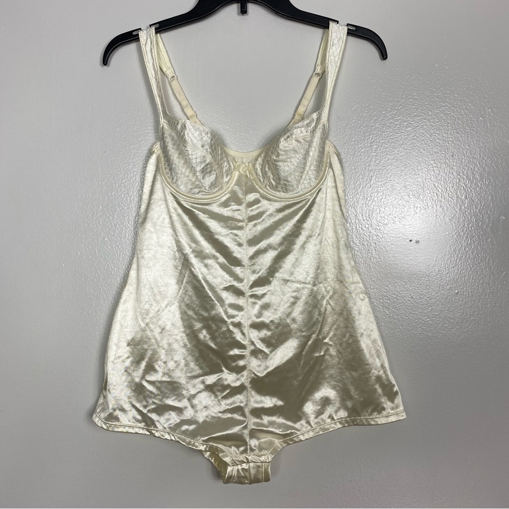 Victoria's Secret Satin Ivory Shapewear Bodysuit